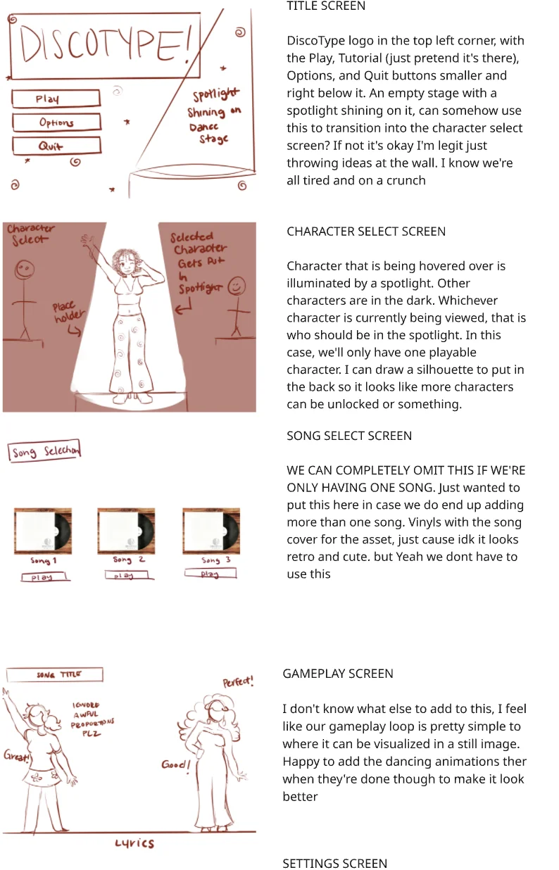 Early wireframes page 1